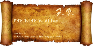 Fábián Vilma névjegykártya